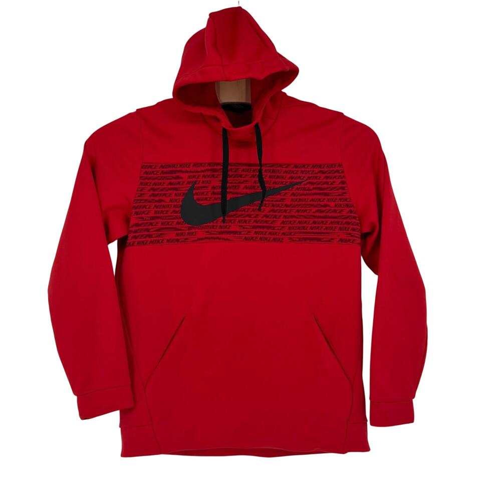 Nike Therma Dri Fit Hoodie Mens Large Red Training Pullover Hoodie BV2764 657